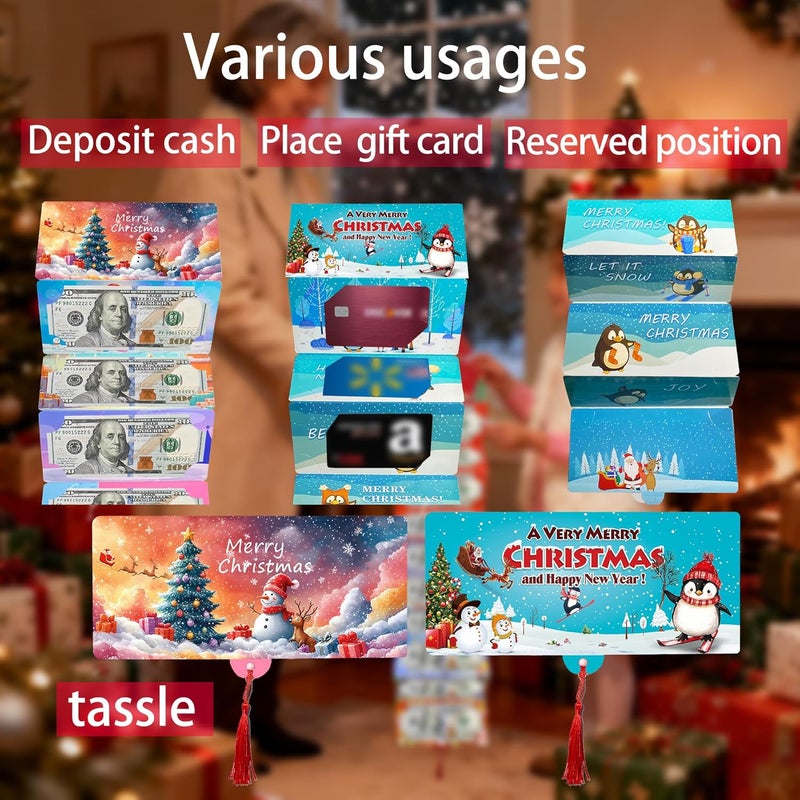 Pittera (2 Pack) unique christmas cash gift envelopes for cash 10 slots, unusual christmas money holders for gifts envelopes cardbooklet, xmas money envelopes for ideas gift card book - Image 4
